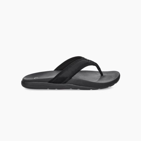 UGG Tenoch Ballistic Black Flip Flops for Men (XFWL86152)